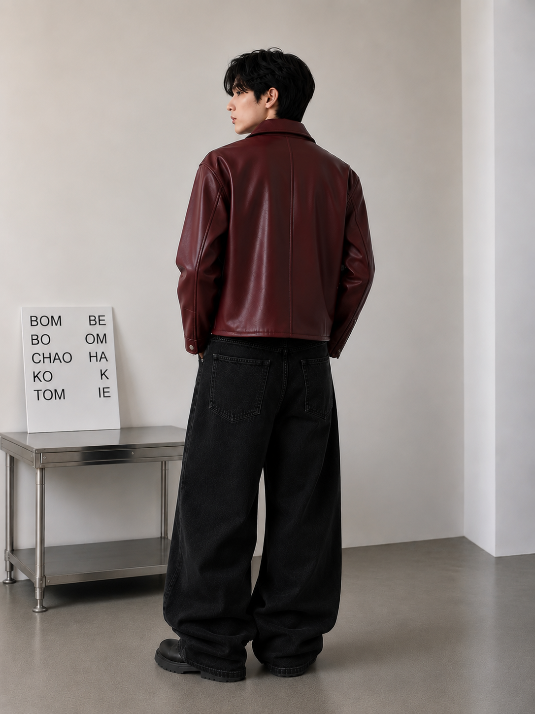 BANSTORE Premium Faux Leather Fireman Clasp Jacket – Vintage Streetwear PU Leather Jacket for Men Maroon