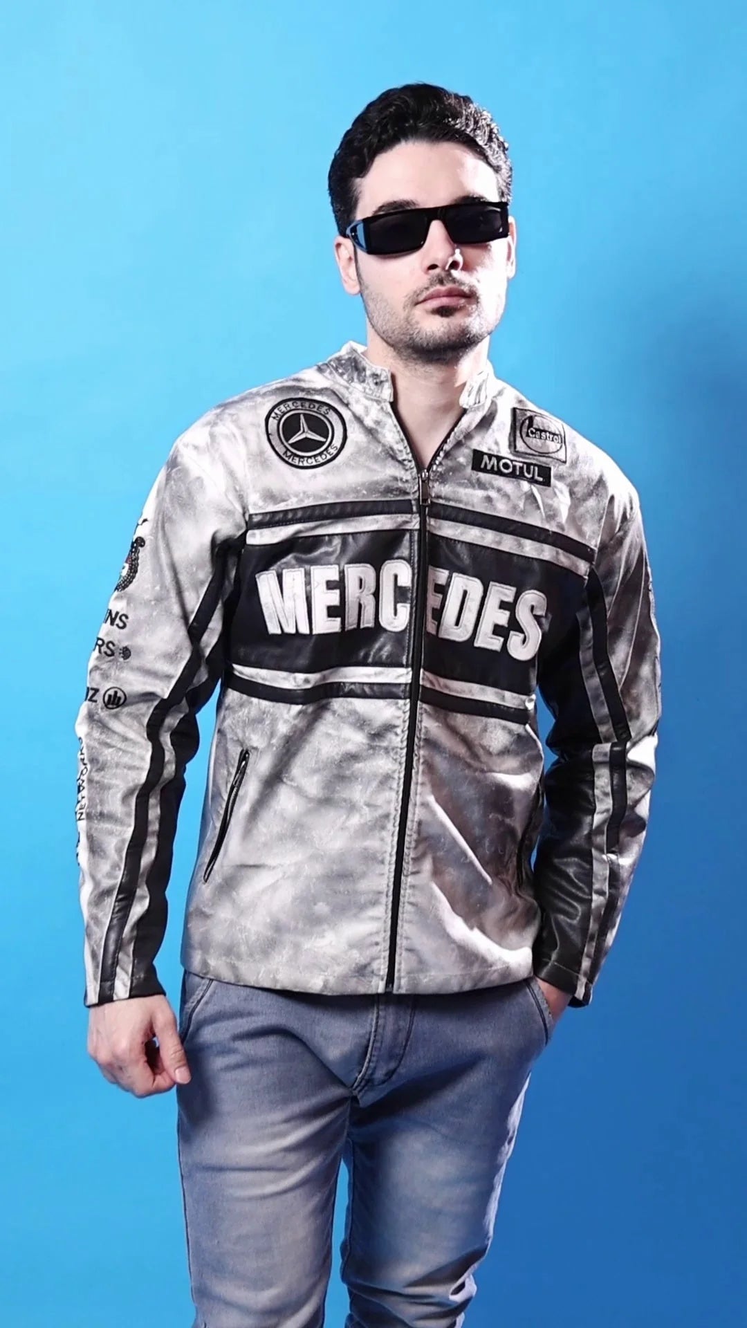 Banstore Mercedes F1 Leather Jacket| Premium Motorsport-Inspired Racing Unisex Jacket