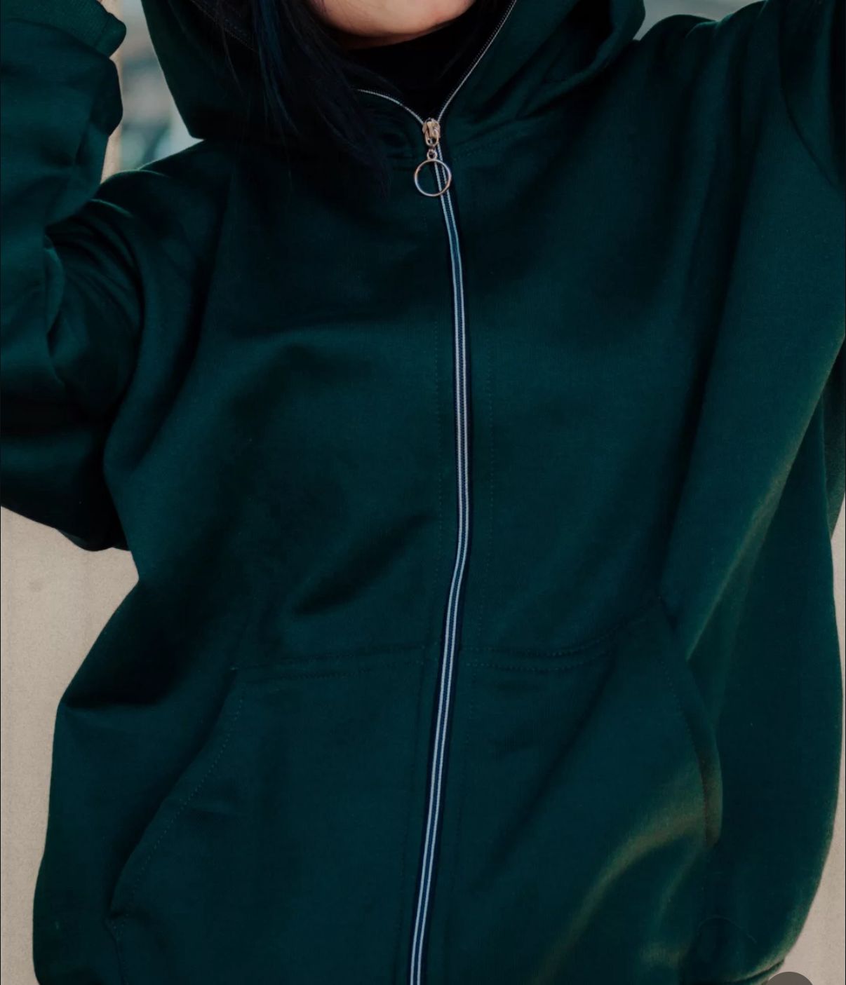 Banstore Bottle Green Balaclava Hoodie – Winter Zipper Face Cover Streetwear