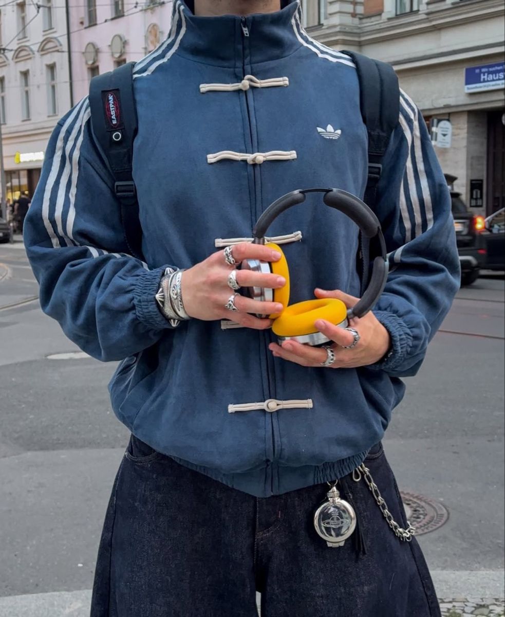 Banstore blue CNY jacket, a premium oversized streetwear bomber jacket for unisex