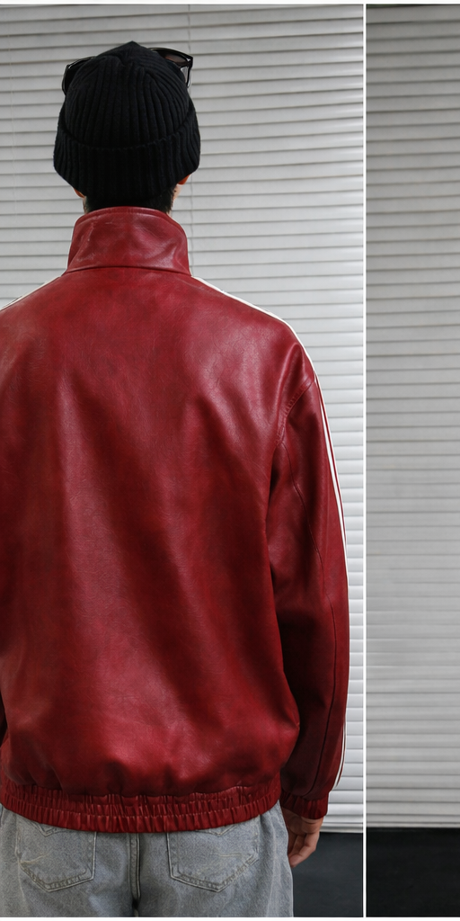 Banstore CNY Faux Leather Jacket – Lunar New Year Unisex Street Fashion