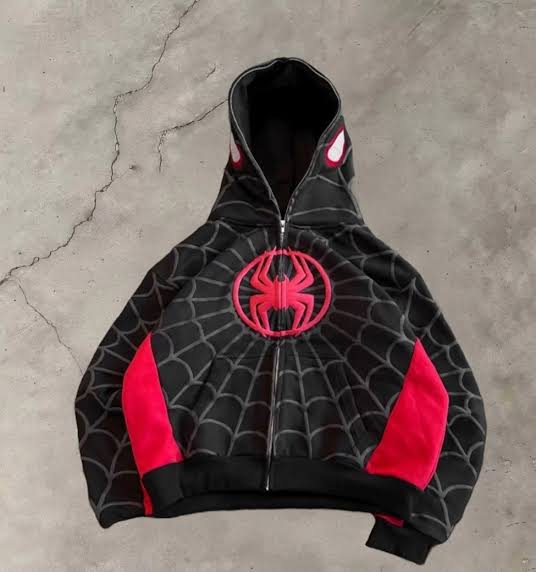 Spider Man Hoodie| Black Spider Web Print Zip-Up Hoodie | Banstore Clothing
