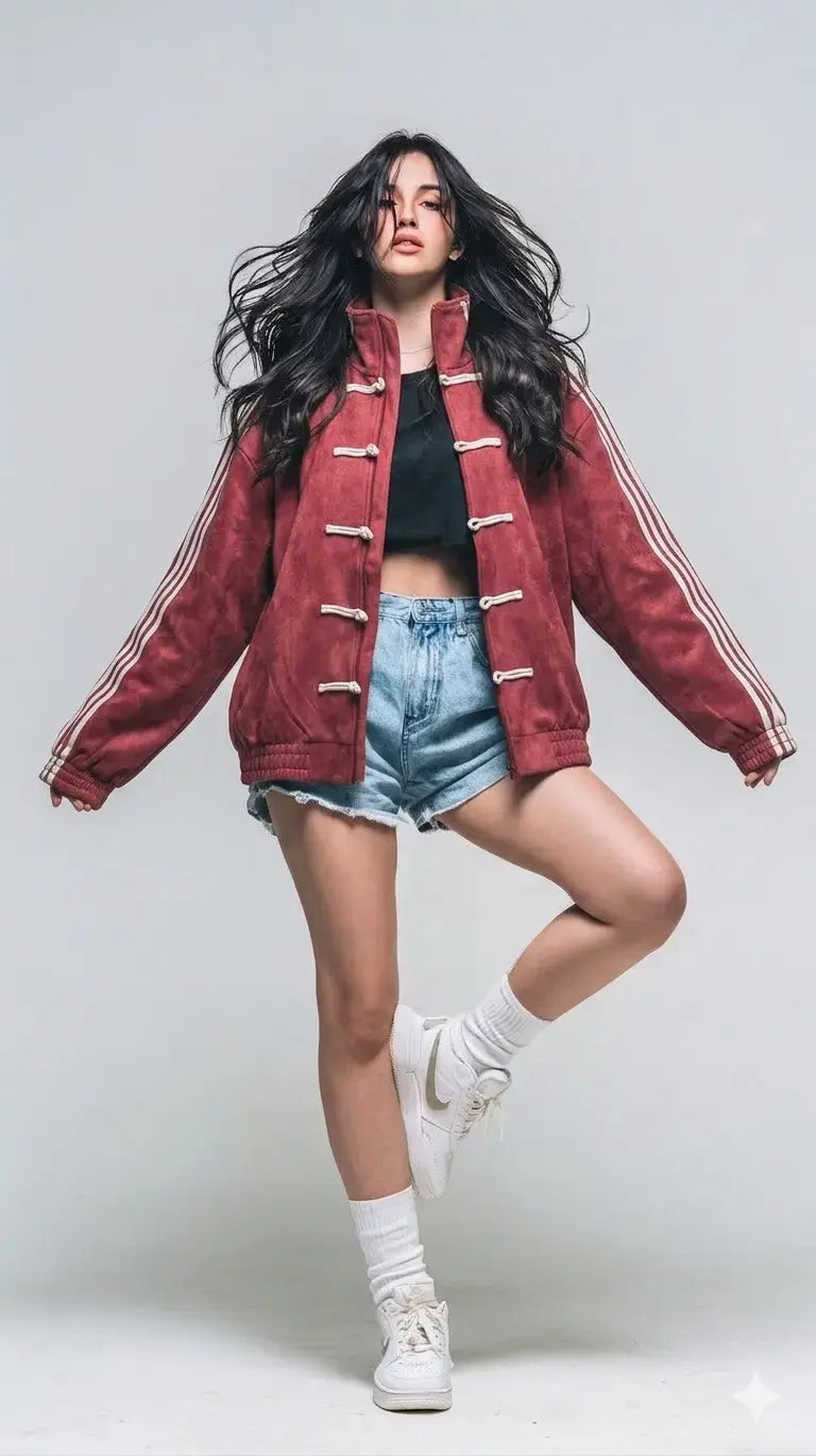 Red Cny Jacket | Premium Suede Streetwear unisex jacket | Banstore