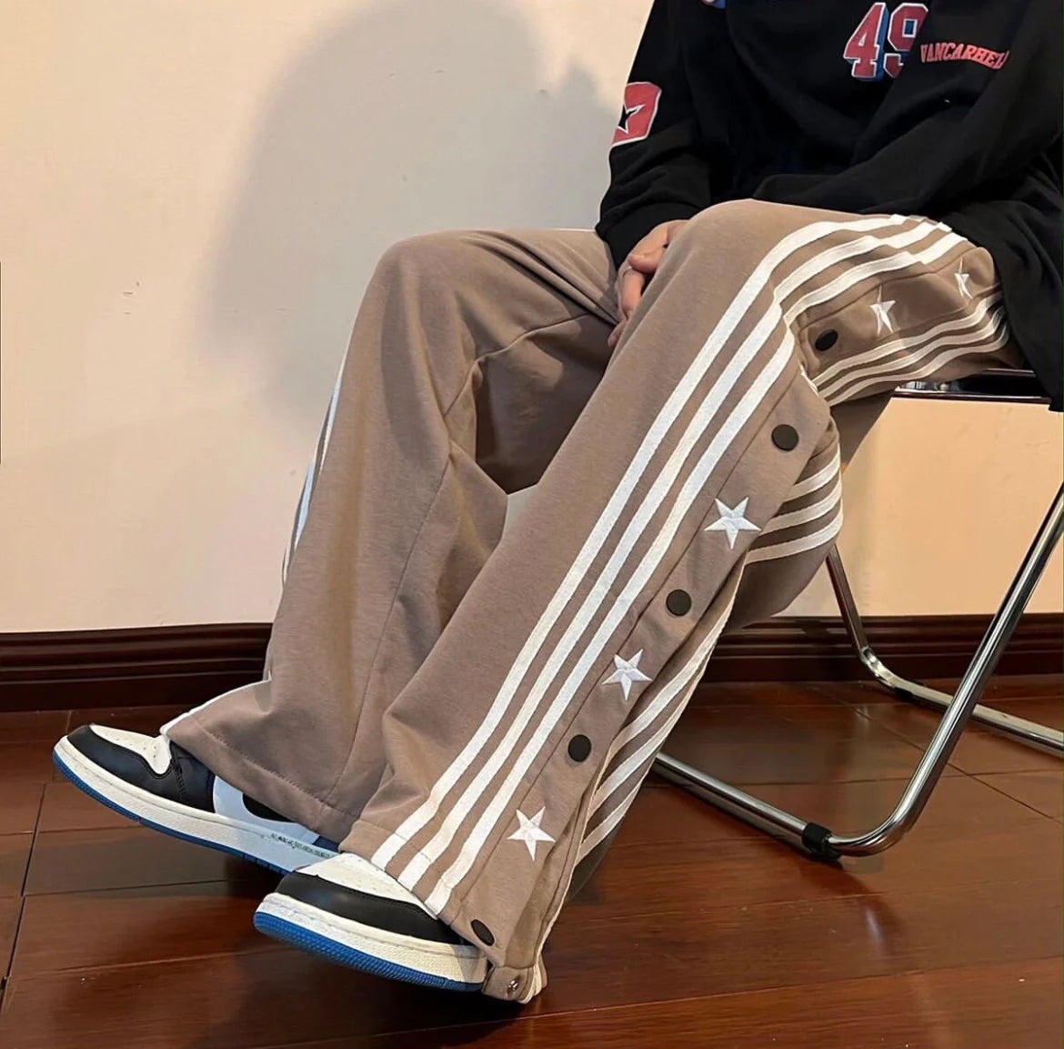 Banstore Retro Snap Button Track Pants – Bold Athletic Edge Streetwear India