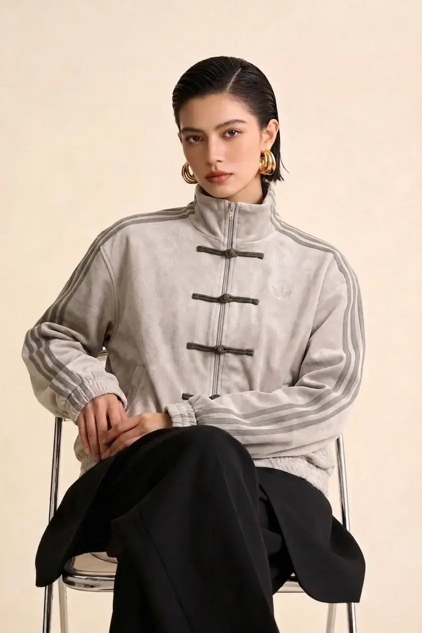 White CNY Jacket | Suede Lunar New Year Streetwear India | Banstore