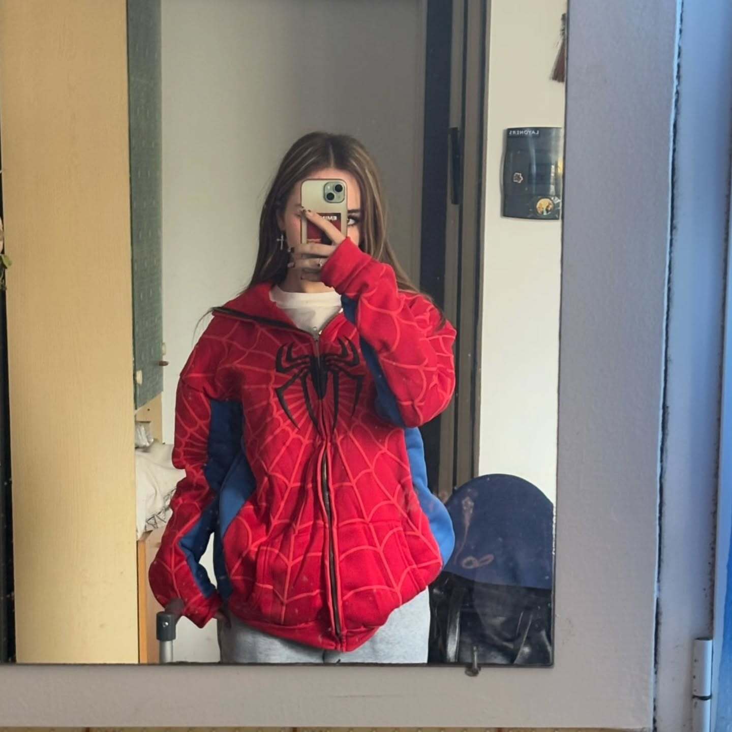 Spider Man Hoodie| Red Spider Web Print Zip-Up Hoodie | Banstore Clothing