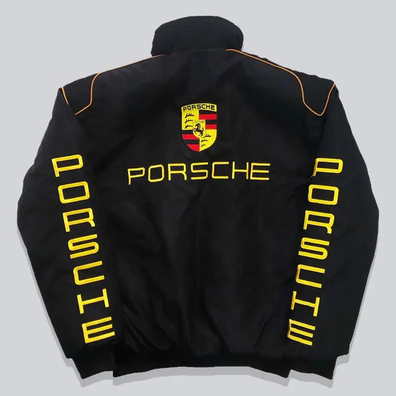 Lamborghini Parachute Racing Jacket | Retro F1 Oversized Streetwear for Men & Women | Embroidered Porsche Jacket India