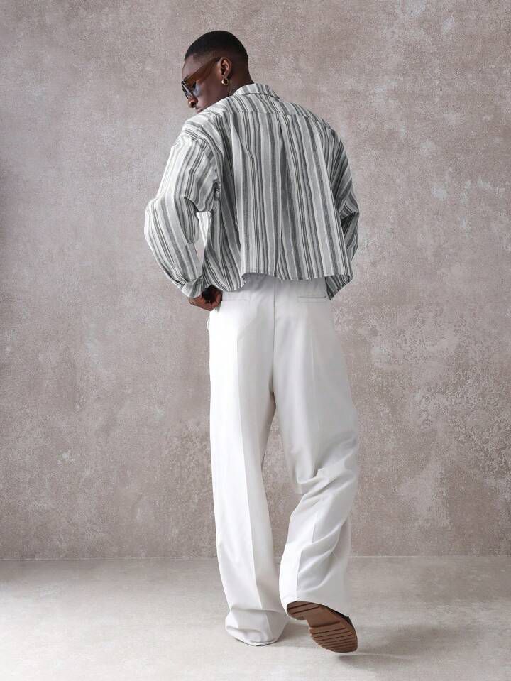 Banstore Knife Pleat Wide-Leg Track Pants – Unisex High-Street Casual Joggers