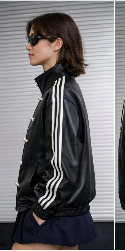 Banstore Black CNY Faux Leather Jacket – Asian Aesthetic Unisex Winter Streetwear