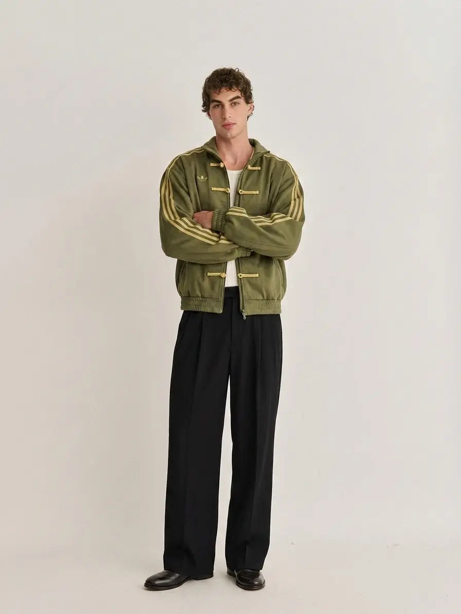 Olive Green CNY Military Suede Jacket – Asian Streetwear for All | Banstore