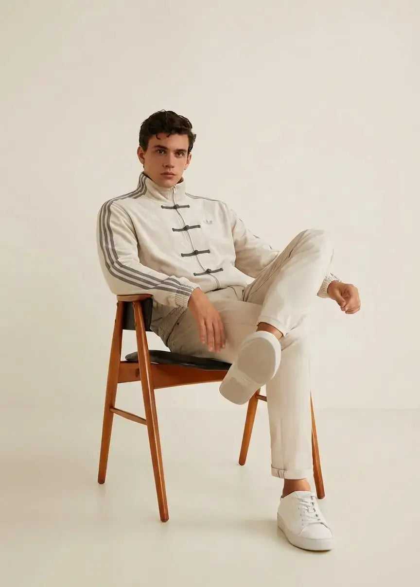 White CNY Jacket | Suede Lunar New Year Streetwear India | Banstore
